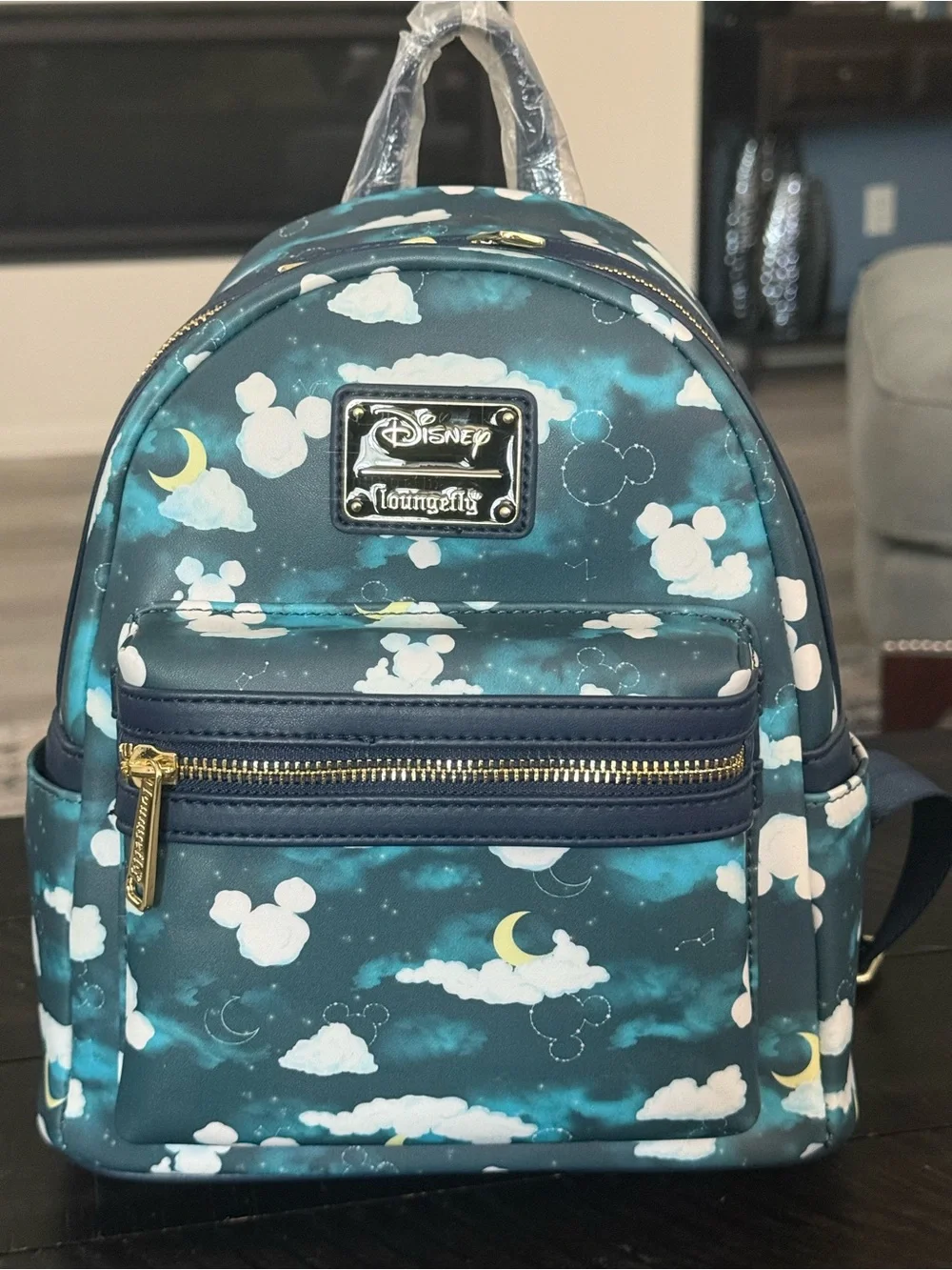 NWT Disney Loungefly Teal Mickey Cloud Mini Backpack